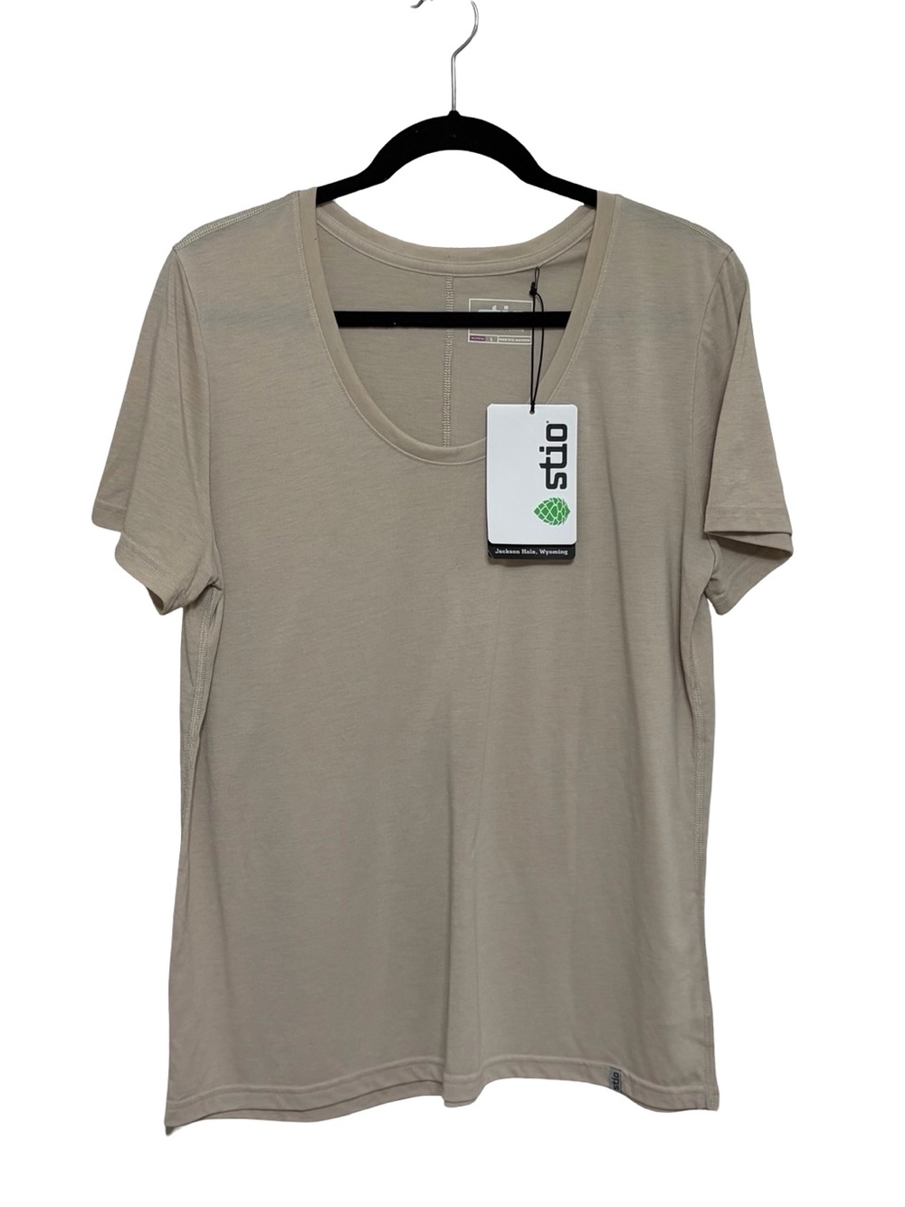 NEW Stio Women’s Divide Scoop Neck Short Sleeve Tee Pebble Heather - Size L